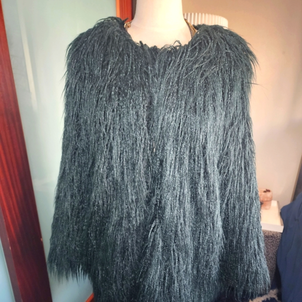 Emerald/Forest Green Faux Fur Holiday Jacket